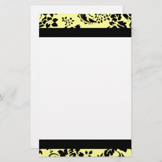 Gele en zwarte vocht briefpapier (Voorkant / Achterkant)