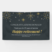 Gele en zwarte vuurwerkvonken met pensioen spandoek (Horizontaal)