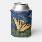 Gele en zwarte zandstaartvlinder blikjeskoeler (Blikje Achterkant)