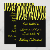 gele en zwarte Zebra Kaart (Voorkant / Achterkant)