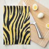 gele en zwarte zebra theedoek (Quarter Fold)