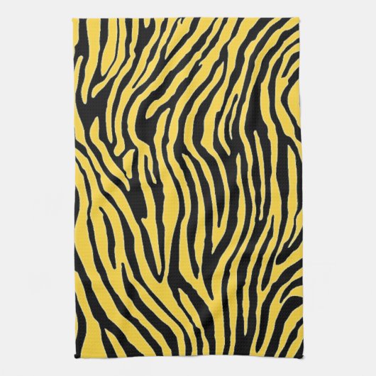 gele en zwarte zebra theedoek (Verticaal)