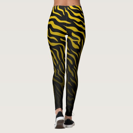Gele en zwarte zebrastrepen: stijlvolle Leggings (Achterkant)