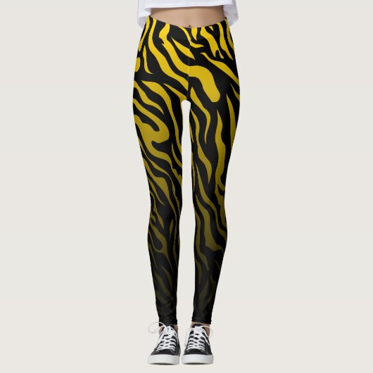 Gele en zwarte zebrastrepen: stijlvolle Leggings (Voorkant)