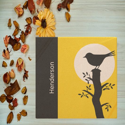  gele en zwarte zeenvogel stenen onderzetter