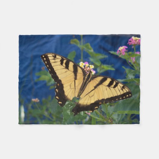 Gele en zwarte zwantstaartvlinder fleece deken (Voorkant (Horizontaal))