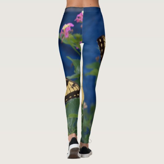 Gele en zwarte zwantstaartvlinder leggings (Achterkant)