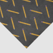 Gele encils op het chromatborddecoupage tissuepapier (Detail)