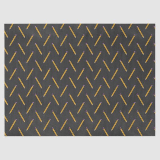 Gele encils op het chromatborddecoupage tissuepapier (Voorkant)