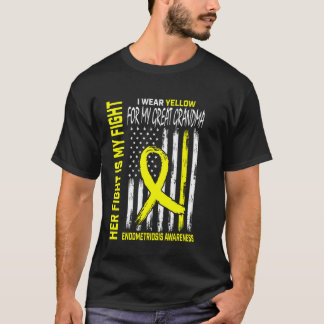 Gele Endometriose Awareness Grootmoeder Vlag T-shirt