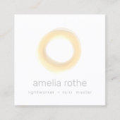 Gele Energie Healer Cirkel Vierkante Visitekaartje (Voorkant)