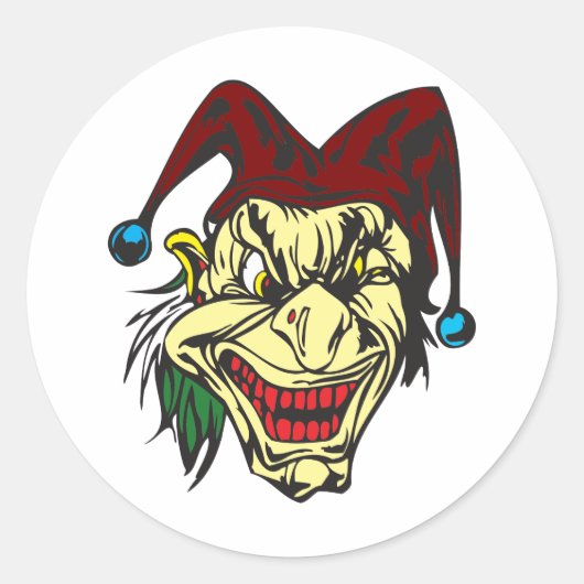 Gele enge nar ronde sticker (Voorkant)