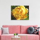Gele Engelse Roos Canvas Afdruk (Insitu (Woonkamer))