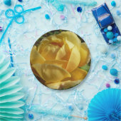 Gele Engelse Roos Papieren Bordje (Feest)