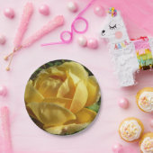 Gele Engelse Roos Papieren Bordje (Feest)