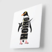 Gele eogige pinguïn vierkante klok (Hoek)