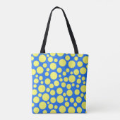 Gele erwten op een hemelsblauwe achtergrond tote bag (Achterkant)