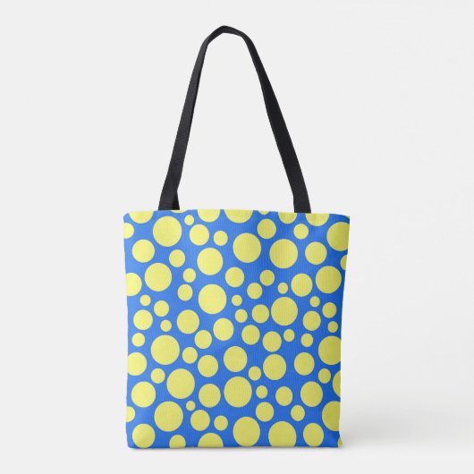 Gele erwten op een hemelsblauwe achtergrond tote bag (Achterkant)