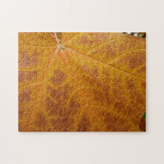 Gele esdoornblad herfst abstracte natuur legpuzzel (Horizontaal)
