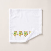 Gele espenblad, botanisch ontwerp bad handdoek (Wasdoekje)