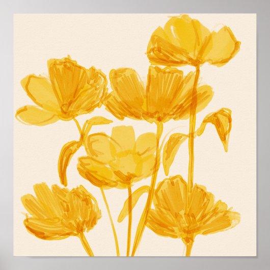 Gele esthetische woonkamer Bedroom Home Decor Poster (Voorkant)