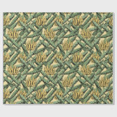 Gele exotische bananen en bladeren cadeaupapier (Vlak)