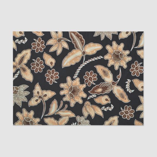 Gele exotische Floral Embroidery Decoupage Tissuepapier (Voorkant)