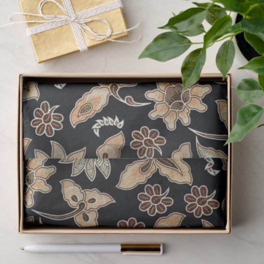 Gele exotische Floral Embroidery Decoupage Tissuepapier (Geschenk)