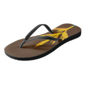 Gele exotische ventilator teenslippers (Schuin)