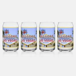 Gele Familie Las Vegas Nevada Welkomstbord Blikvorm Glas