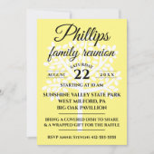 Gele Familie Reünie Witte Boom Silhouet Kaart (Voorkant)