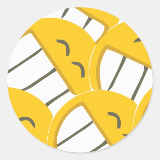 Gele familie ronde sticker (Voorkant)