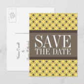 Gele Fancy Lattice sparen het Briefkaart Datum (Voorkant / Achterkant)