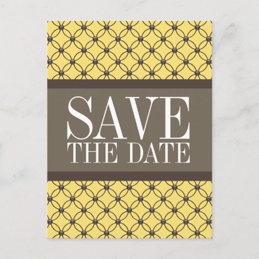 Gele Fancy Lattice sparen het Briefkaart Datum (Voorkant)
