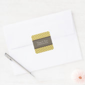 Gele Fancy Twitteraars Vierkante Sticker (Envelop)