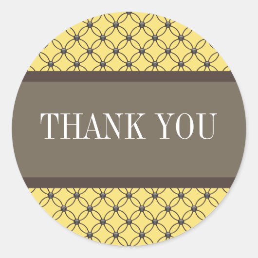 Gele Fancy vakken Dank u Stickers (Voorkant)