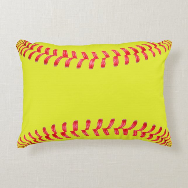 Gele faspil Softball-slaapkamer Accent Pillow Kussen (Voorkant)