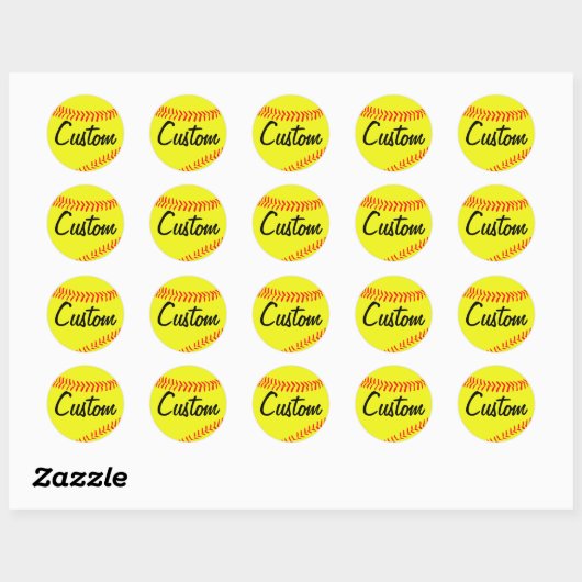 Gele Fastpitch Softball Aangepaste Stickers (Vel)