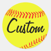 Gele Fastpitch Softball Aangepaste Stickers (Voorkant)