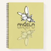 Gele fee reflectie Doodle Aangepaste naam Notitieboek (Voorkant)