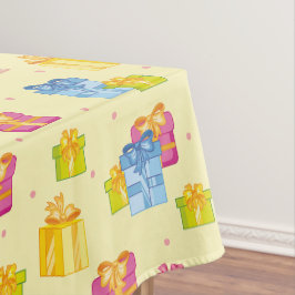 Gele feestcadeautafel tafelkleed