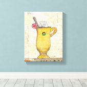 Gele feestdag canvas afdruk (Insitu (Houten vloer))