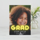 GELE FELLE LICHTEN Foto AFSTUDEERDER School Aankondiging (Staand voorkant)