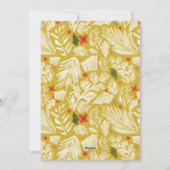 Gele Festive Botanical Holiday Party Invitation Feestdagenkaart (Achterkant)