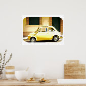 Gele Fiat 500, Cinquecento, Italië Poster (Keuken)