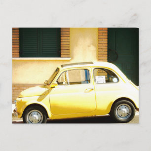 Gele fiat 500 in Italië Briefkaart