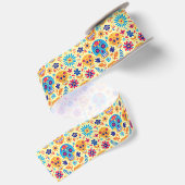 Gele Fiesta Calaveras Satijnen Lint (Achterkant)