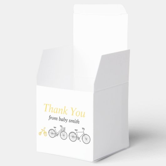 Gele fiets bedankdoosjes (Geopend)