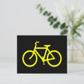 Gele Fiets Briefkaart (Staand voorkant)