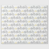 Gele fiets cadeaupapier (Vlak)